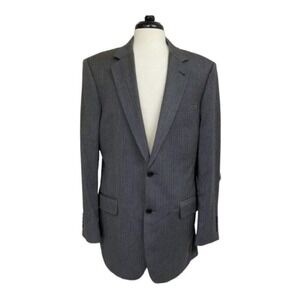 Jos A Bank Wool Pinstripe Suit Jacket Mens 41L Gray Two Button